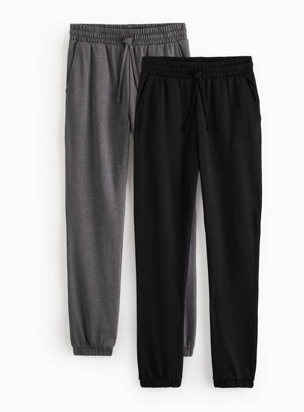 Black & Charcoal Cuffed Joggers 2 Pack S
